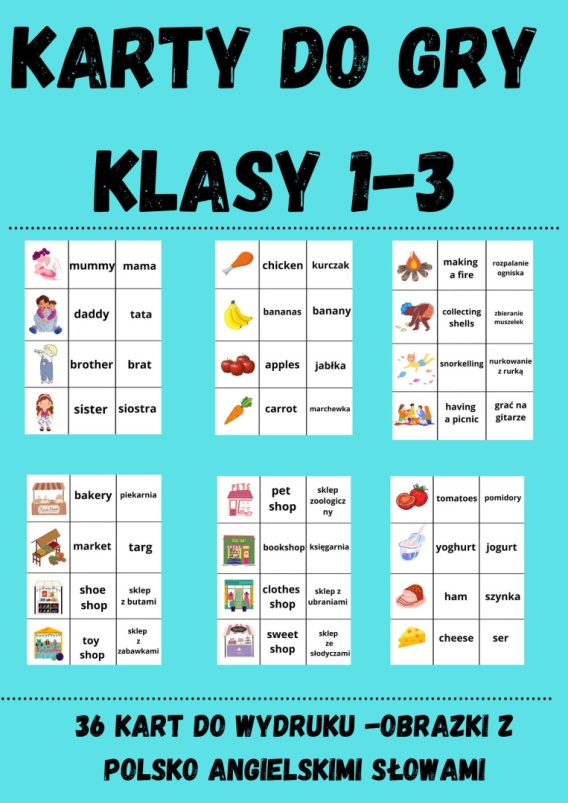 Karty do gry dla klas 1-3 > englishhannah.pl